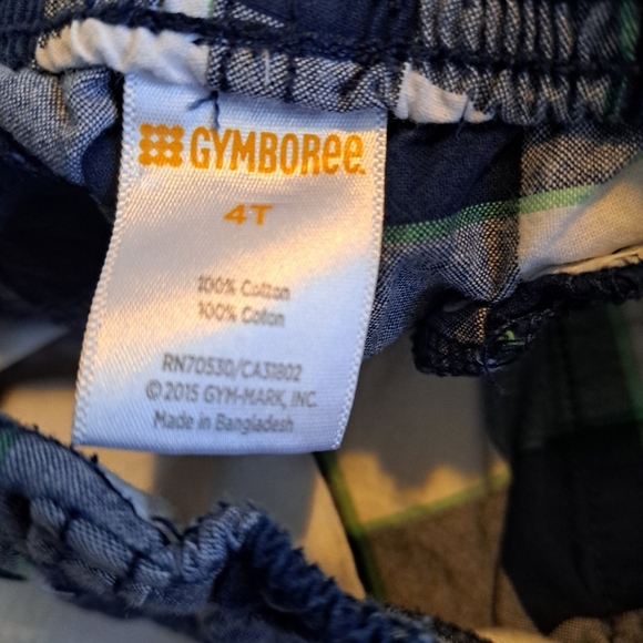 Gymboree Outlet boys size 4T cargo style shorts, blue, white & green, - Picture 3 of 3